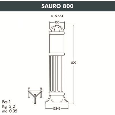 Наземный светильник Sauro D15.554.000.LYF1R